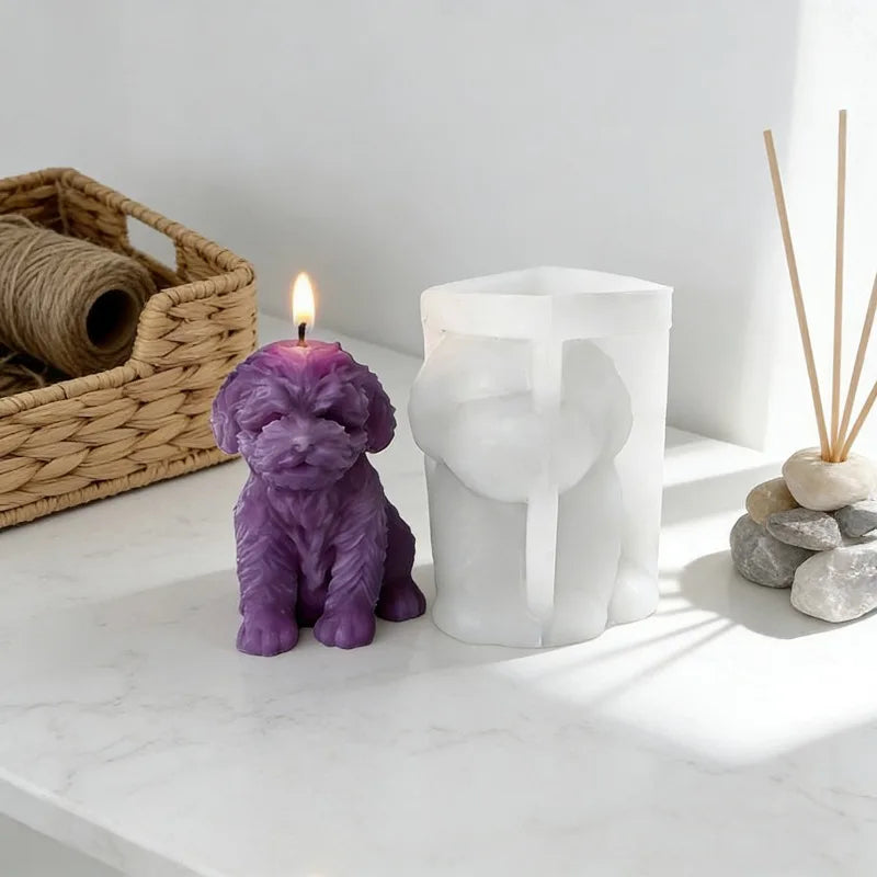 Teddy Dog Silicone Candle