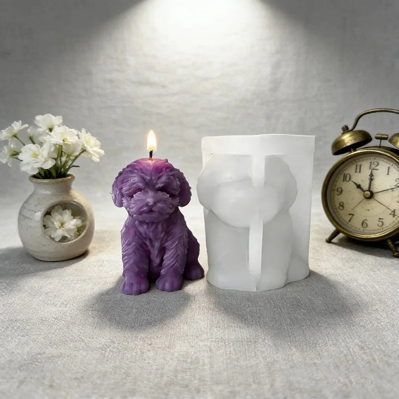 Teddy Dog Silicone Candle