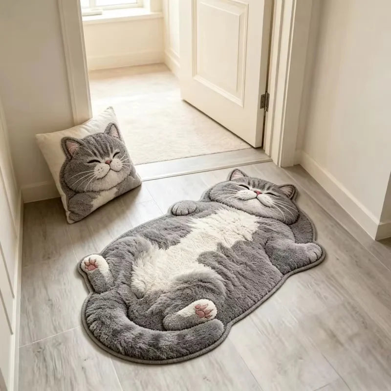 Cat Shaped Plush Rug™