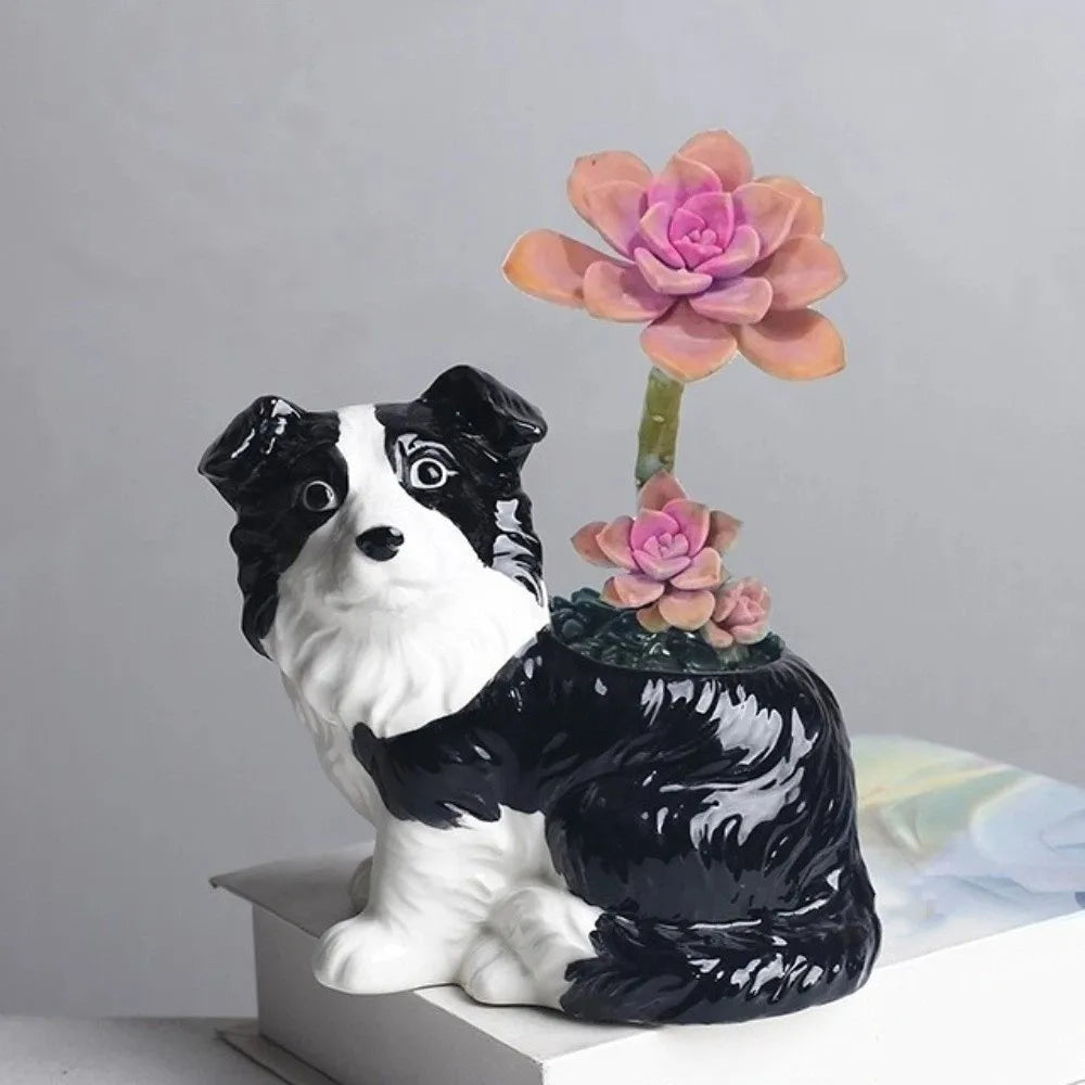 Border Collie Succulent Planter™