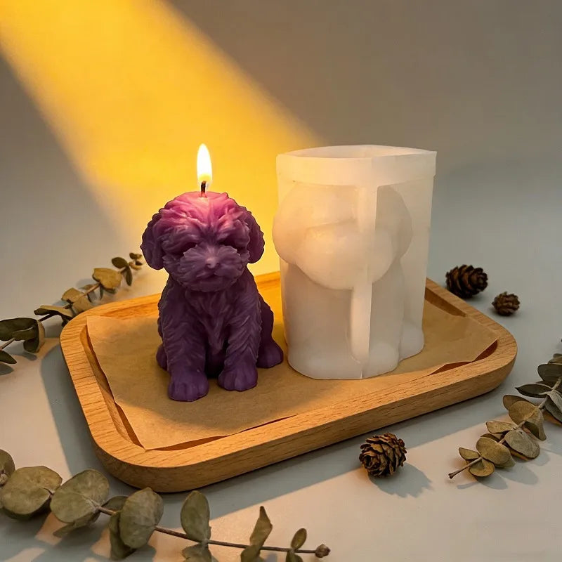 Teddy Dog Silicone Candle