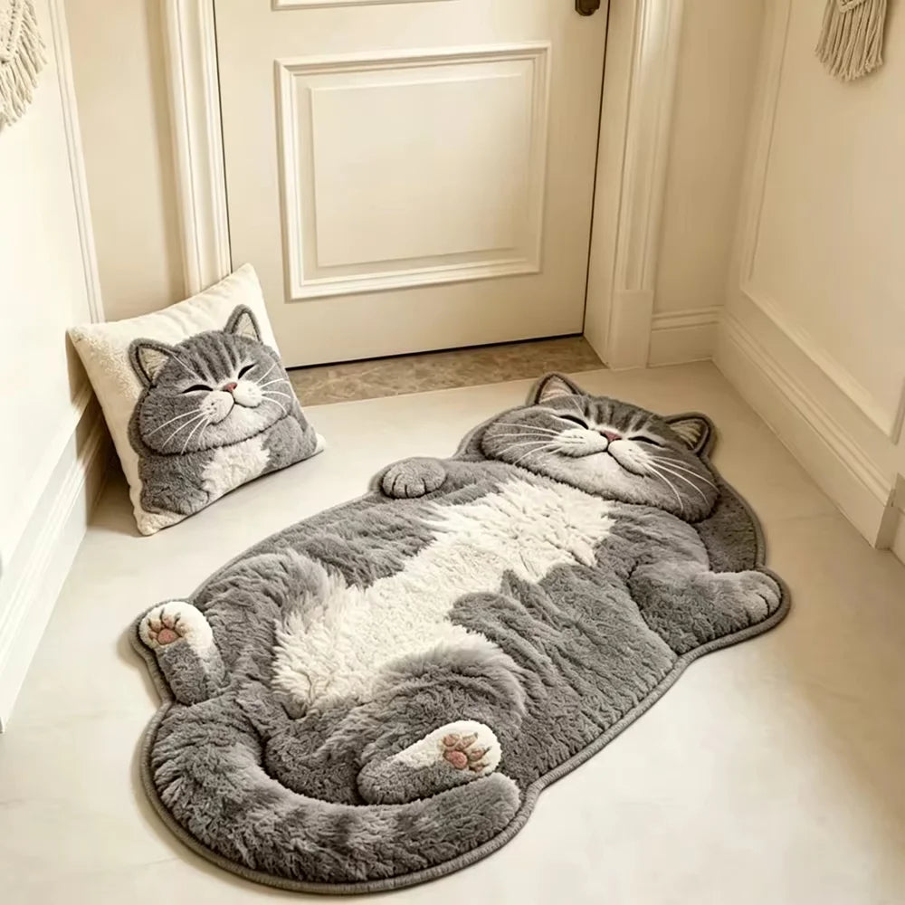 Cat Shaped Plush Rug™