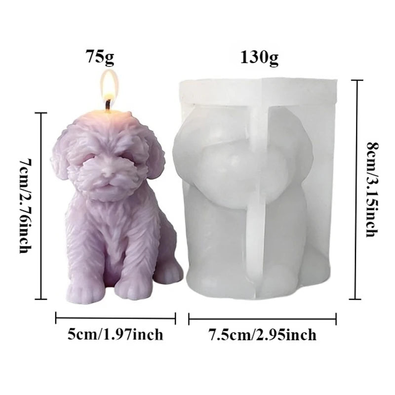 Teddy Dog Silicone Candle